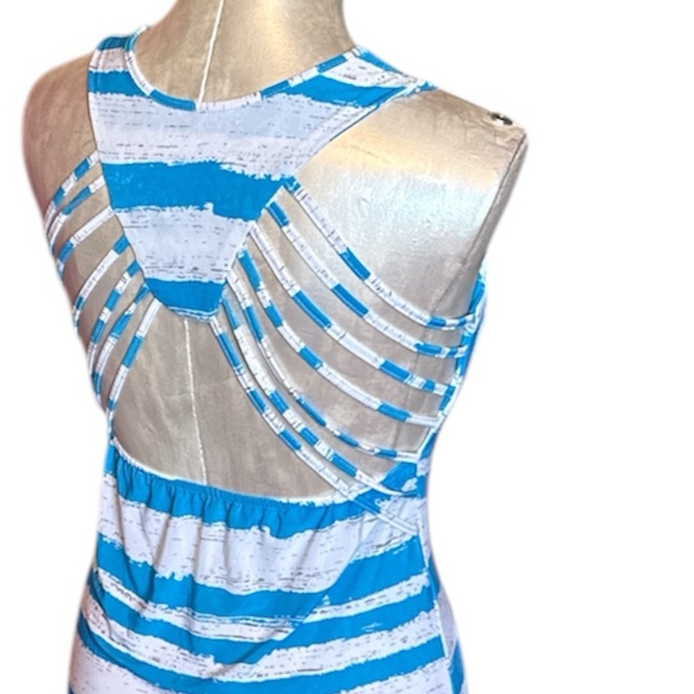 Bundle 2 knit long dresses- Hippie Rose Pink And  Blue&white Strappy back Dress - Picture 6 of 15